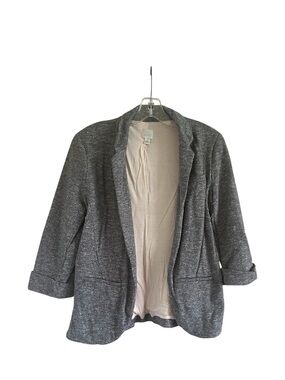 LC Lauren Conrad Knit Lined Open-Front Size 4 Short Sleeve Blazer Jacket